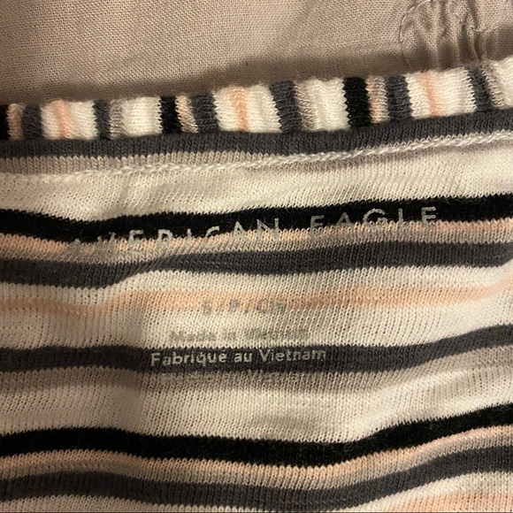 Strapless Striped Flowy Shirt - Picture 2 of 2